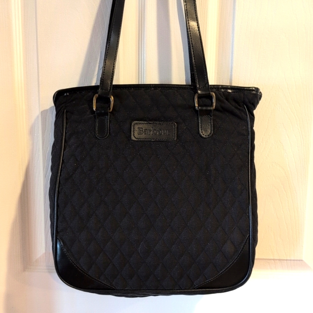 Vintage Barbour Quilted Purse Black